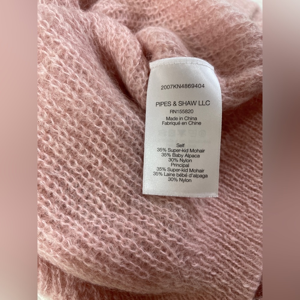 NWT $395 Veronica Beard Melinda Soft Pink Crew Neck Sweater - Picture 3 of 3